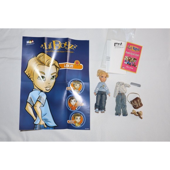 MGA Bratz Lil Boyz Boy Mini Lakin Doll 4.5" Original 2 Outfits Clothes Poster - Picture 11 of 12
